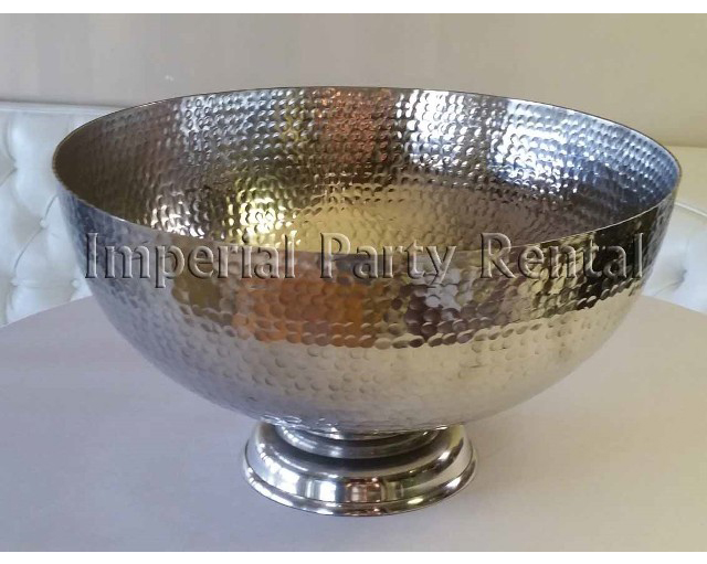 Hammered Punch Bowl 17“ Diameter, 9“ Tall