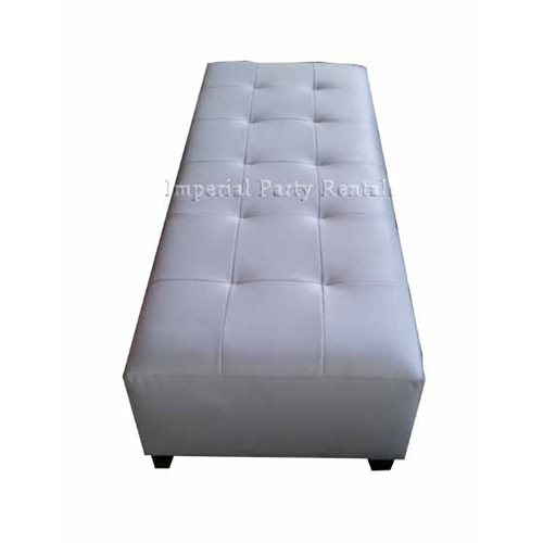 White Tufted Bench